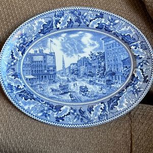 Johnson Brothers Historic America Barnums Museum Broadway New York Oval Platter